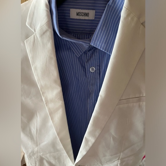 - Moschino Oxford Blue Dress Shirt long sleeve men’s Sz Large 41 - Picture 5 of 7